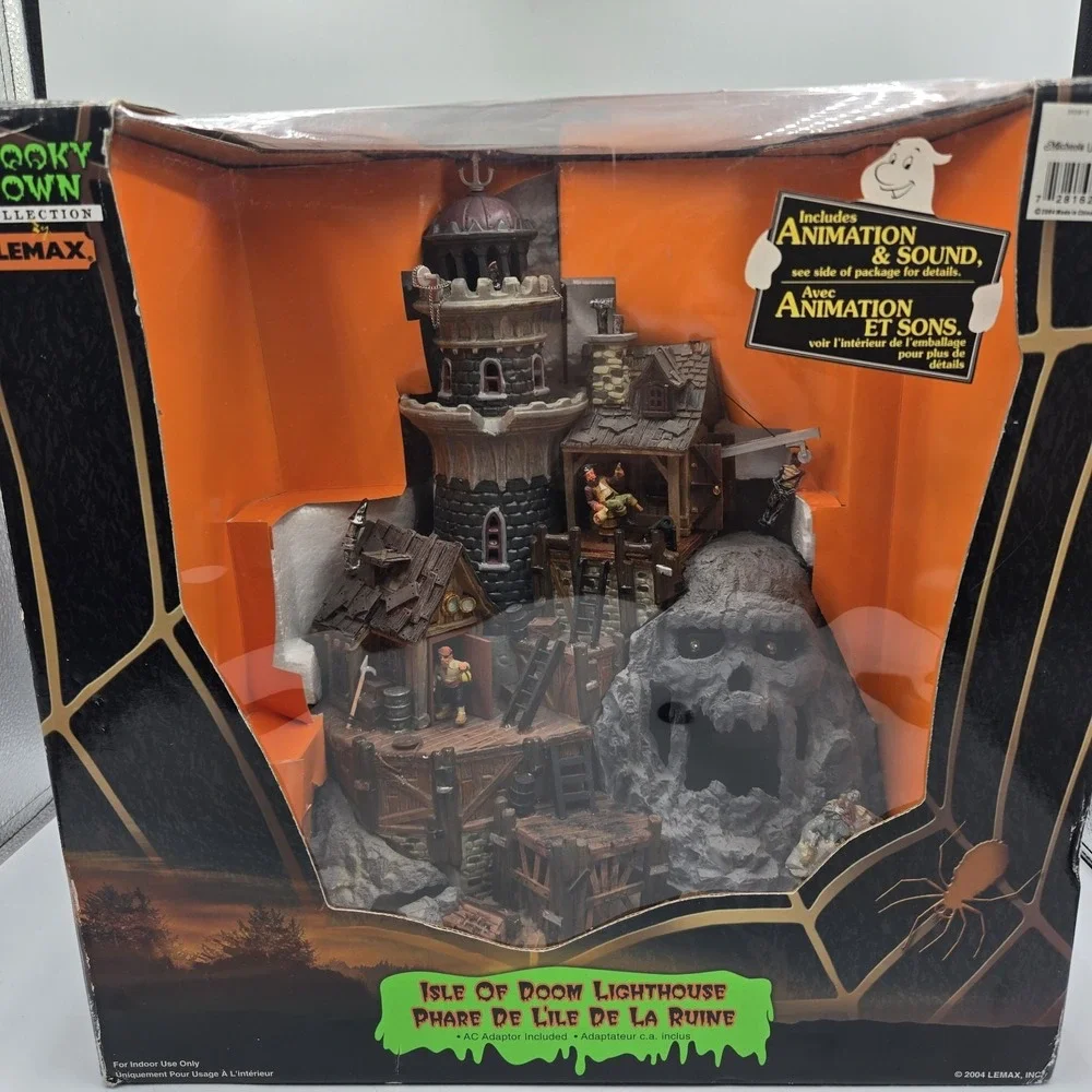 Rare Lemax Spooky Town Isle Of Doom, Lighthouse 2004 MUSIC LIGHTS MOTION Works